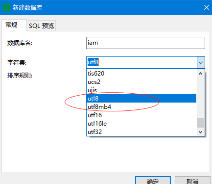 Navicat建数据库时字符集与排序规则说明